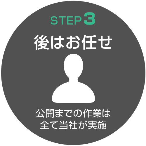 STEP3.後はお任せ